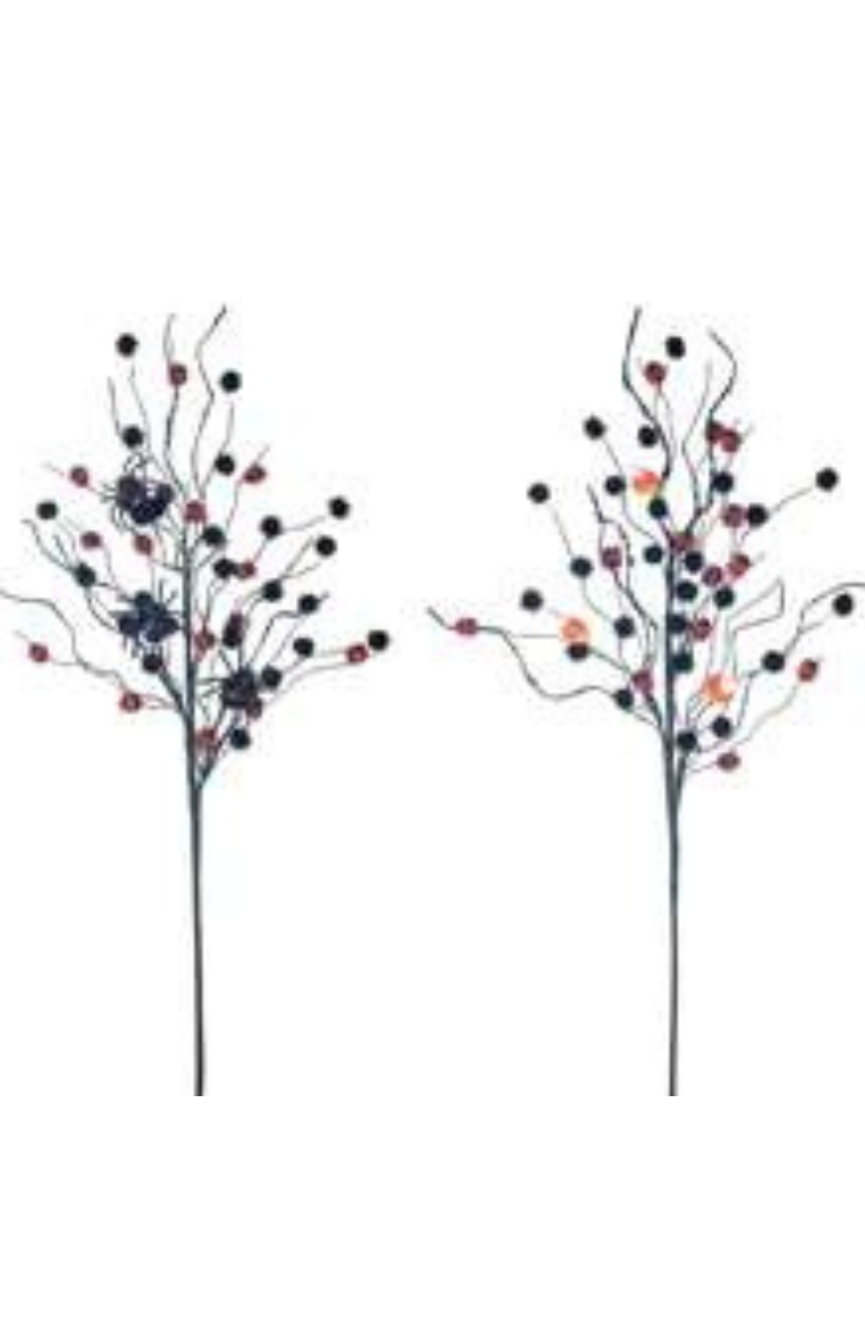 Transpac Fall Harvest Polyester Pom Pom Spray Set of 2 Home Decor, Alternate, color, Multi