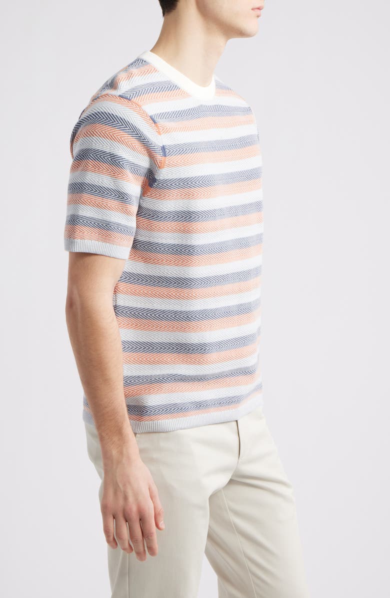Paul Smith Short Sleeve Stripe Chevron Sweater, Alternate, color, 