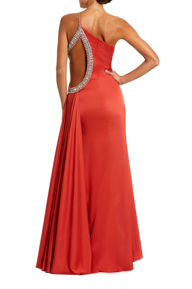 Jewel Embellished Side Cut Out Gown, Alternate, color, RED
