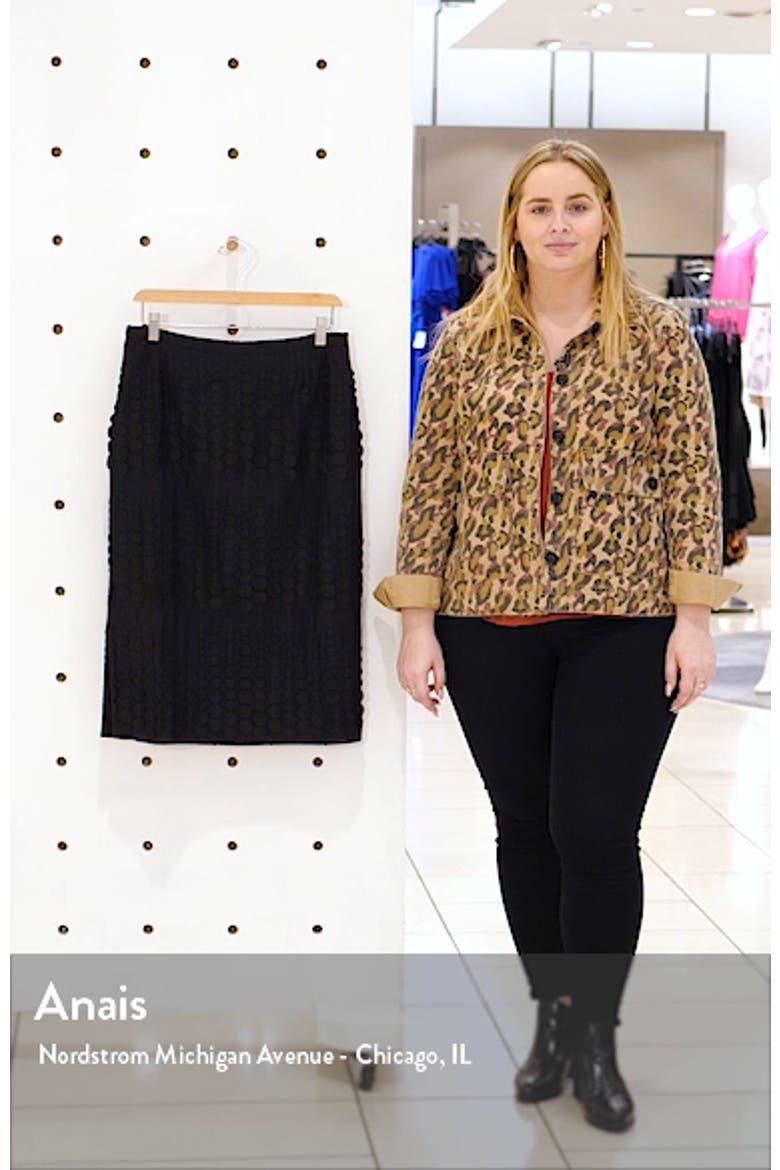 Embroidered Dot Cotton Blend Midi Skirt video