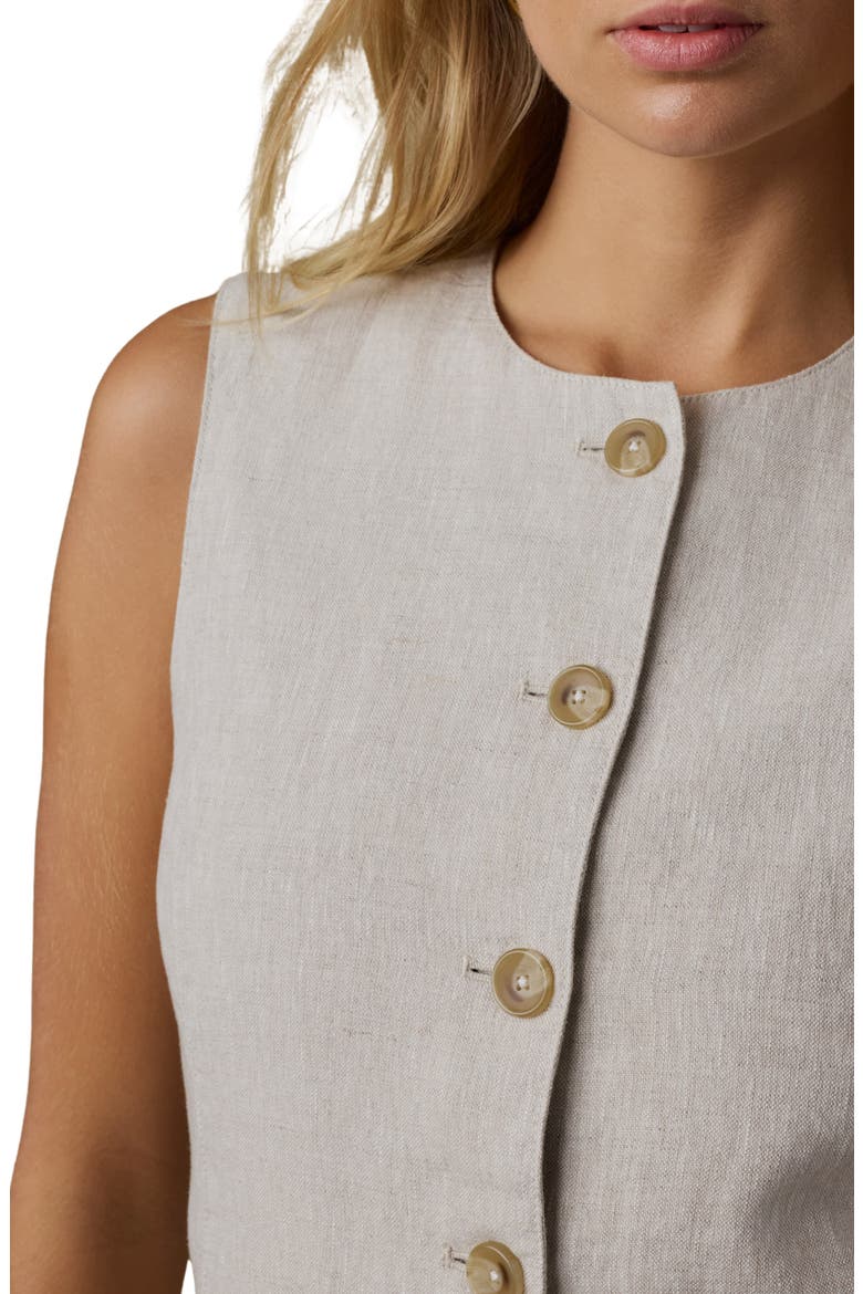 Sun Strider Linen Vest, Alternate, color, FLAX