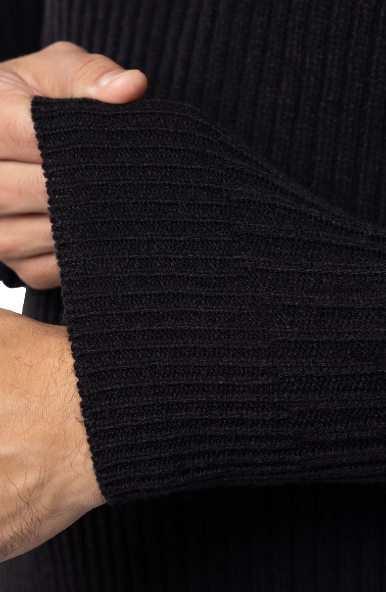 XRAY Rib Quarter Zip Sweater, Alternate, color, Black