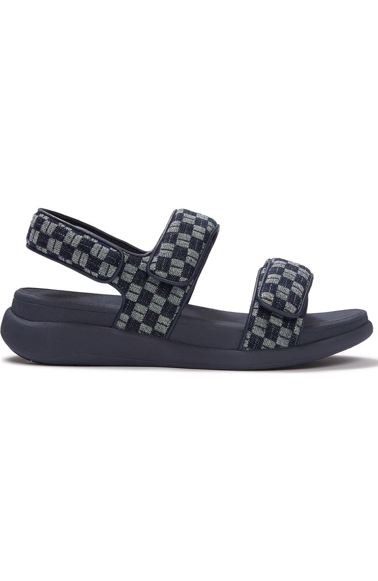 FitFlop F-Mode Go Checkerboard Sandal, Alternate, color, Dark Denim