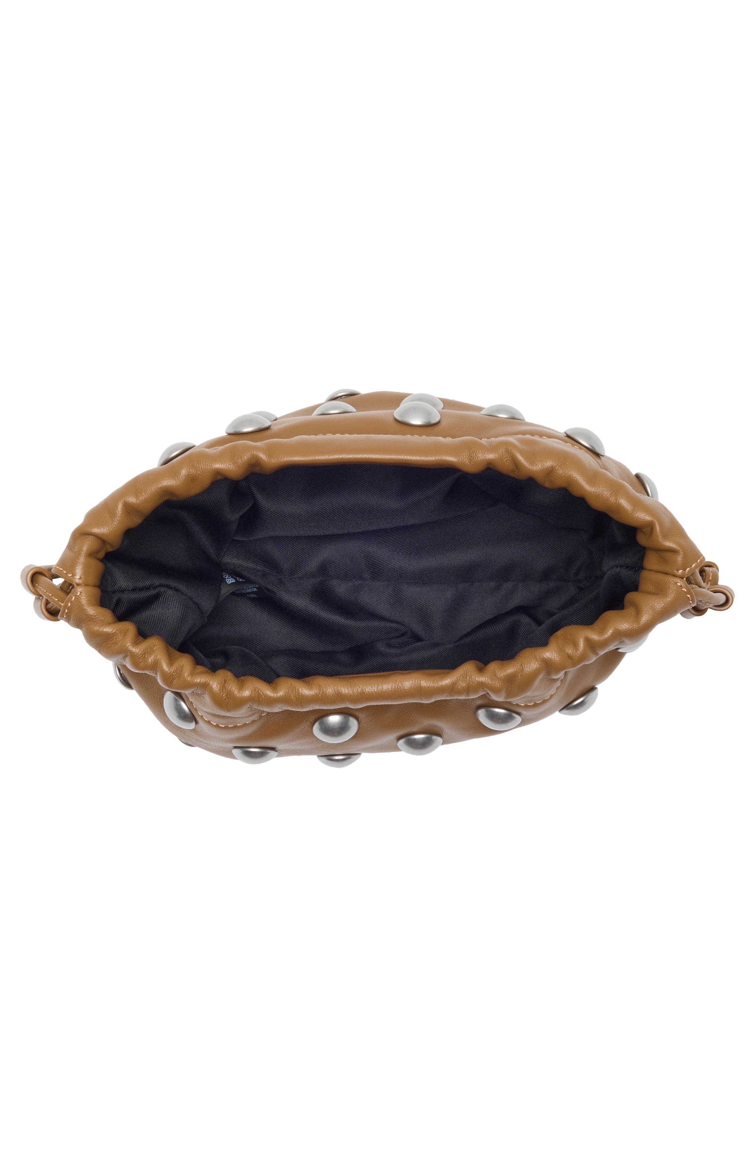 Arden Studded Leather Shoulder Bag, Alternate, color, OILED OAK/ NICKEL