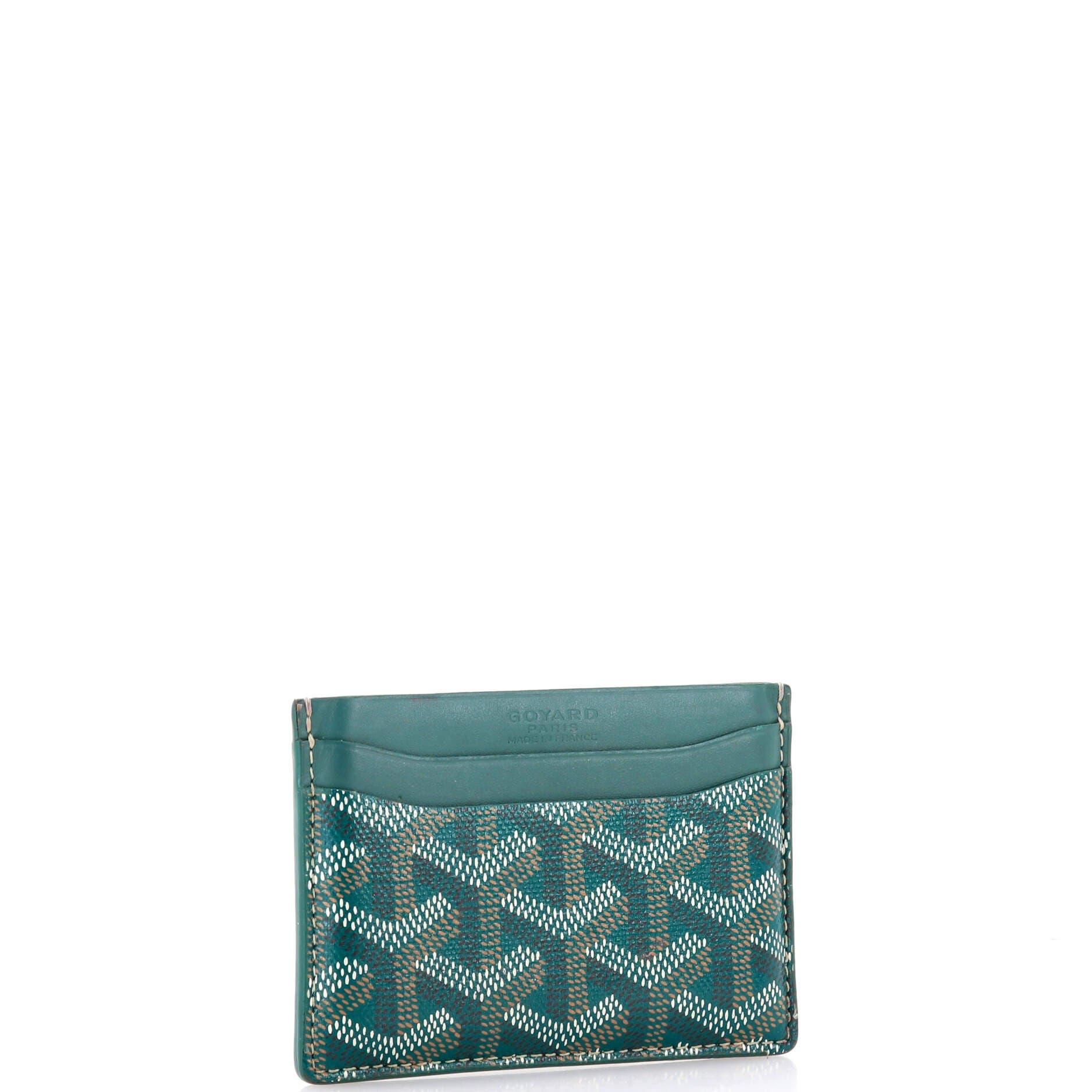 Pre-Owned Goyard Saint Sulpice Card Holder Coated Canvas, Alternate, color, Green