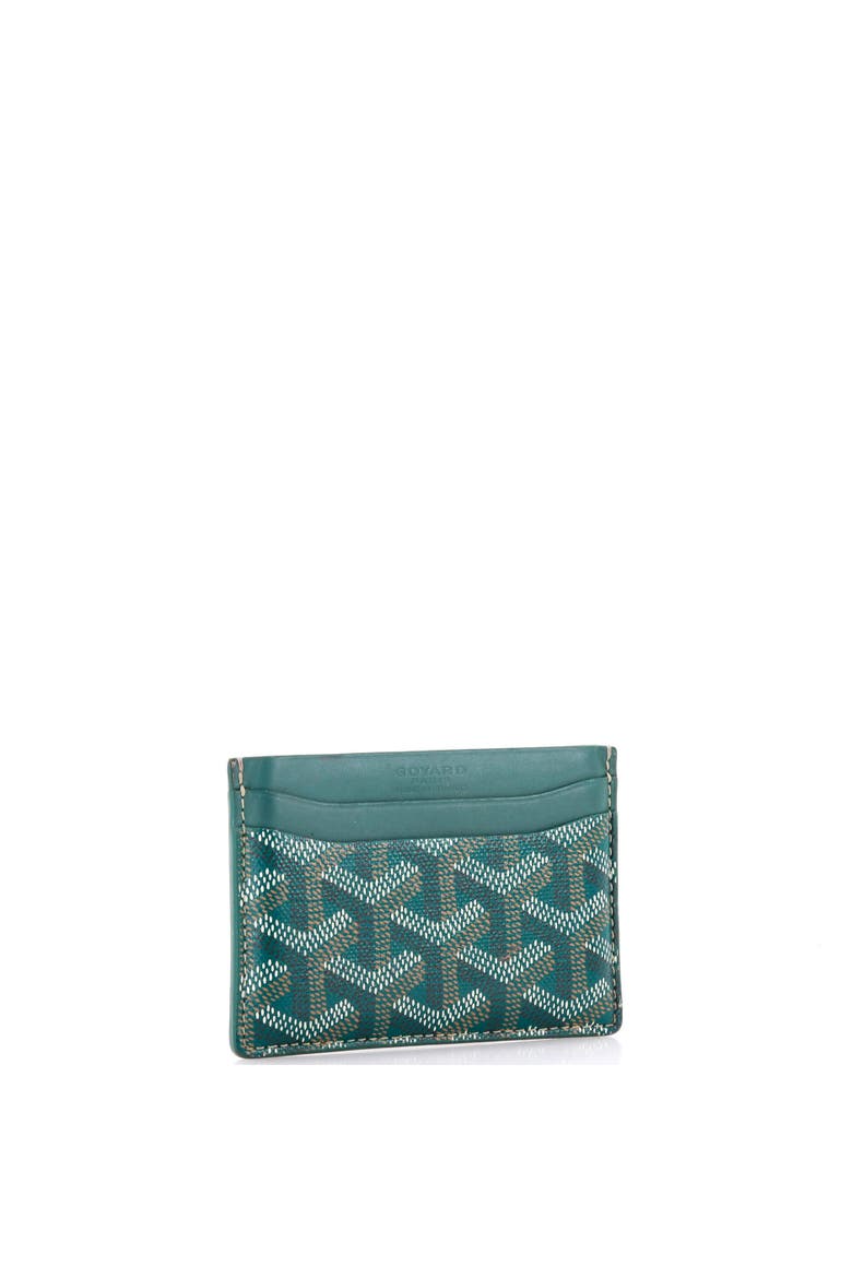 Saint Sulpice Card Holder Coated Canvas, Alternate, color, Green