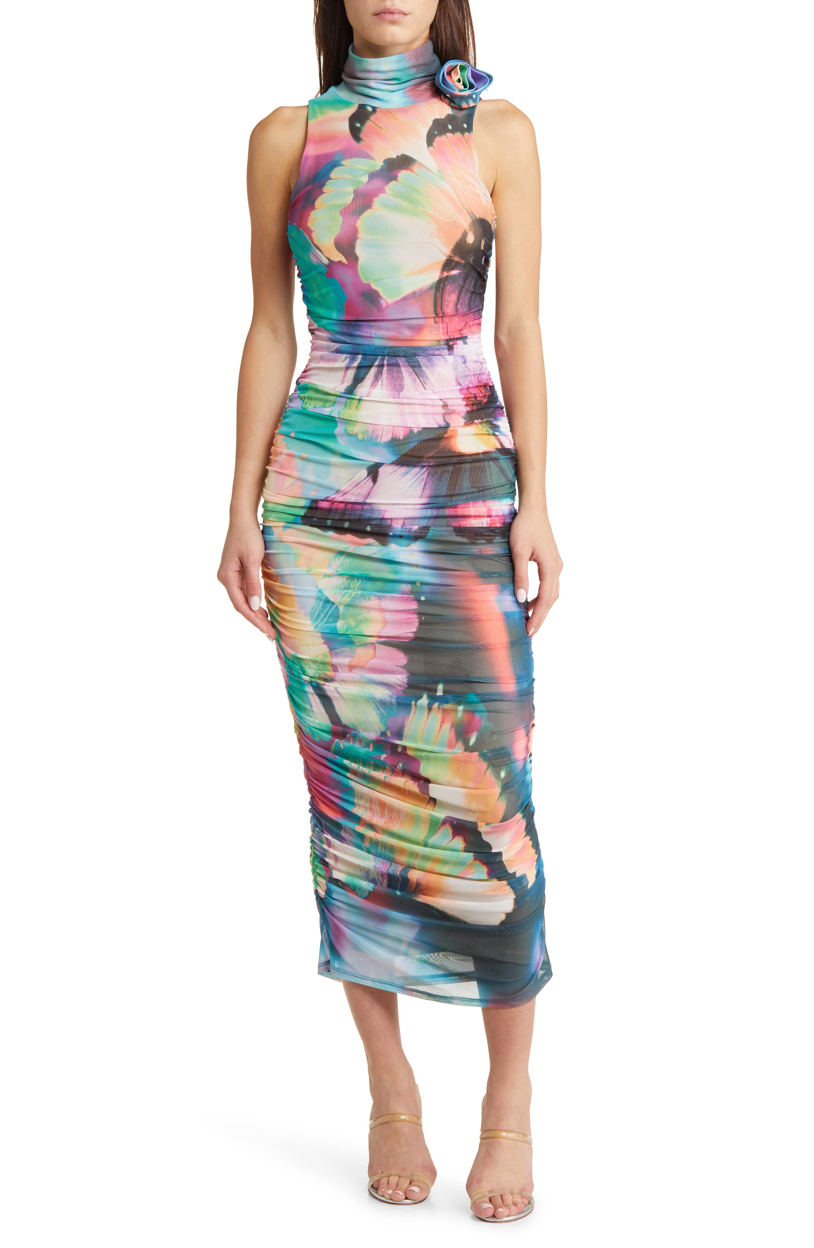 Fiorella Rosette Body-Con Dress