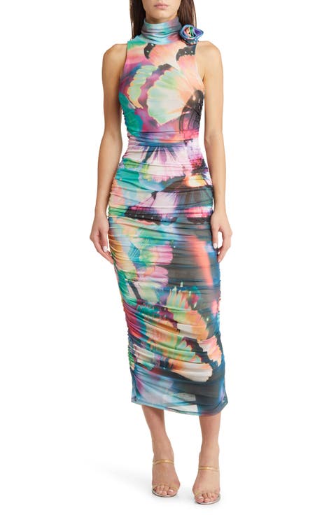 Fiorella Rosette Body-Con Dress