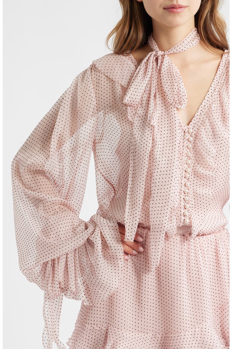 Linette Dot Print Woven Shirt, Alternate, color, PINK