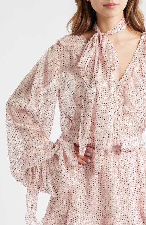 Loveshackfancy Linette Dot Print Woven Shirt In Pink