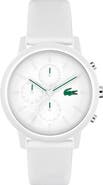 Lacoste 12.12 Chronograph Silicone Strap Watch, 44mm