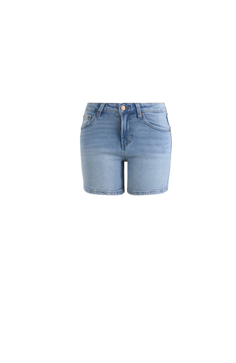 Solomon & Sage Women's Mid-Rise Stretch Denim Shorts, Alternate, color, Light Blue Wash