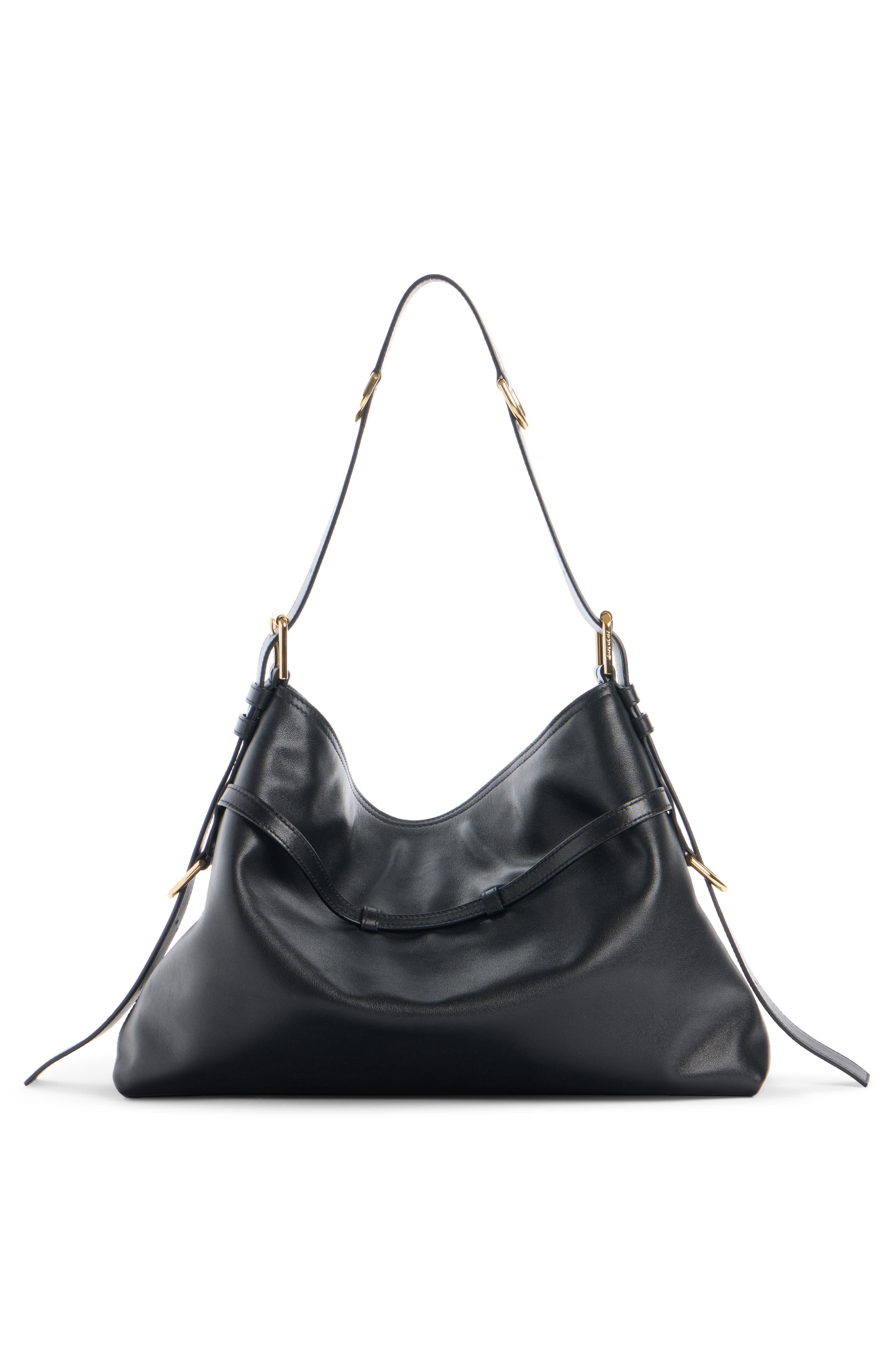 Givenchy Medium Voyou Leather Shoulder Bag, Alternate, color, Black