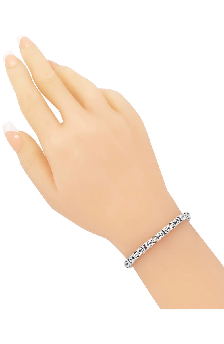 DEVATA Sterling Silver Byzantine Chain Bracelet, Alternate, color,