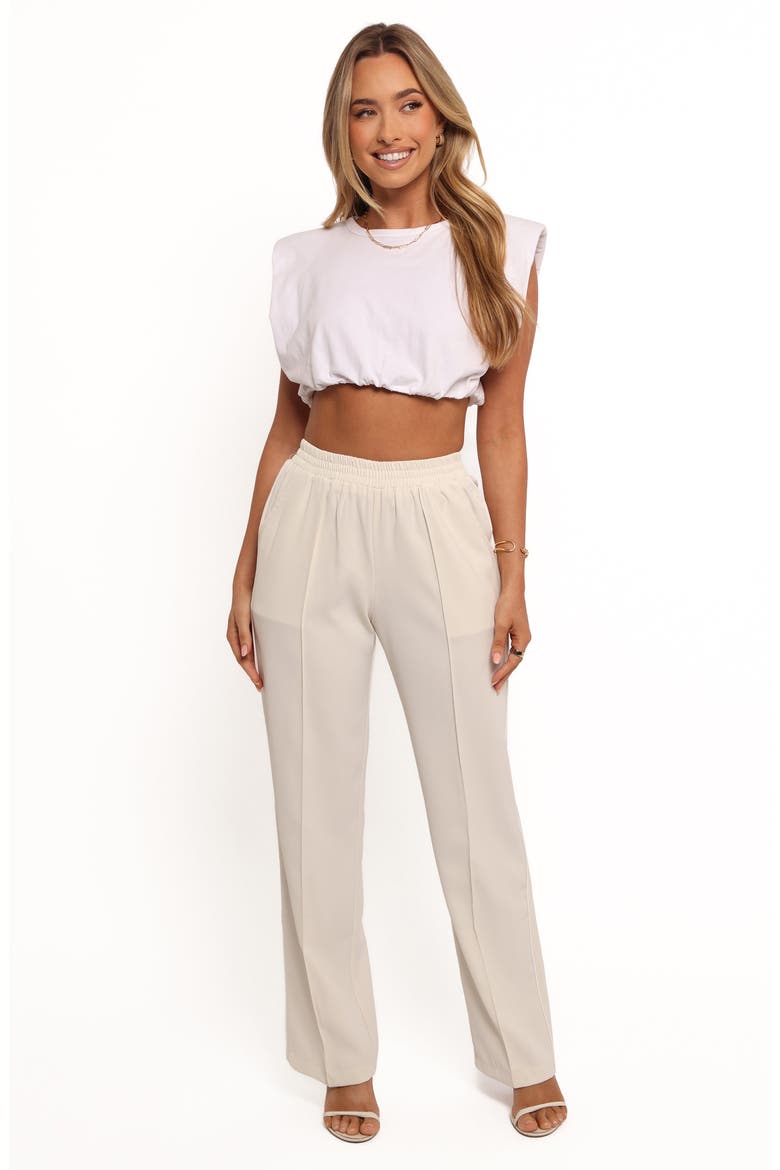 Roben Pintuck Pleat Straight Leg Pants, Alternate, color, WHITE CREAM