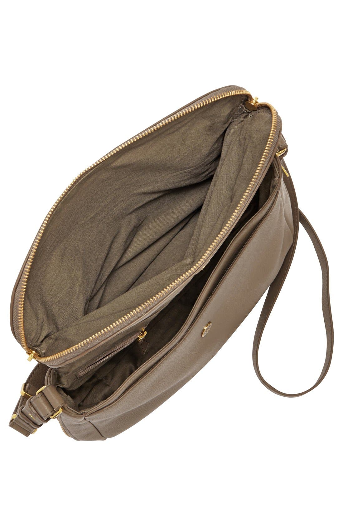 'Preston' Leather Shoulder Bag, Alternate, color, MUSHROOM