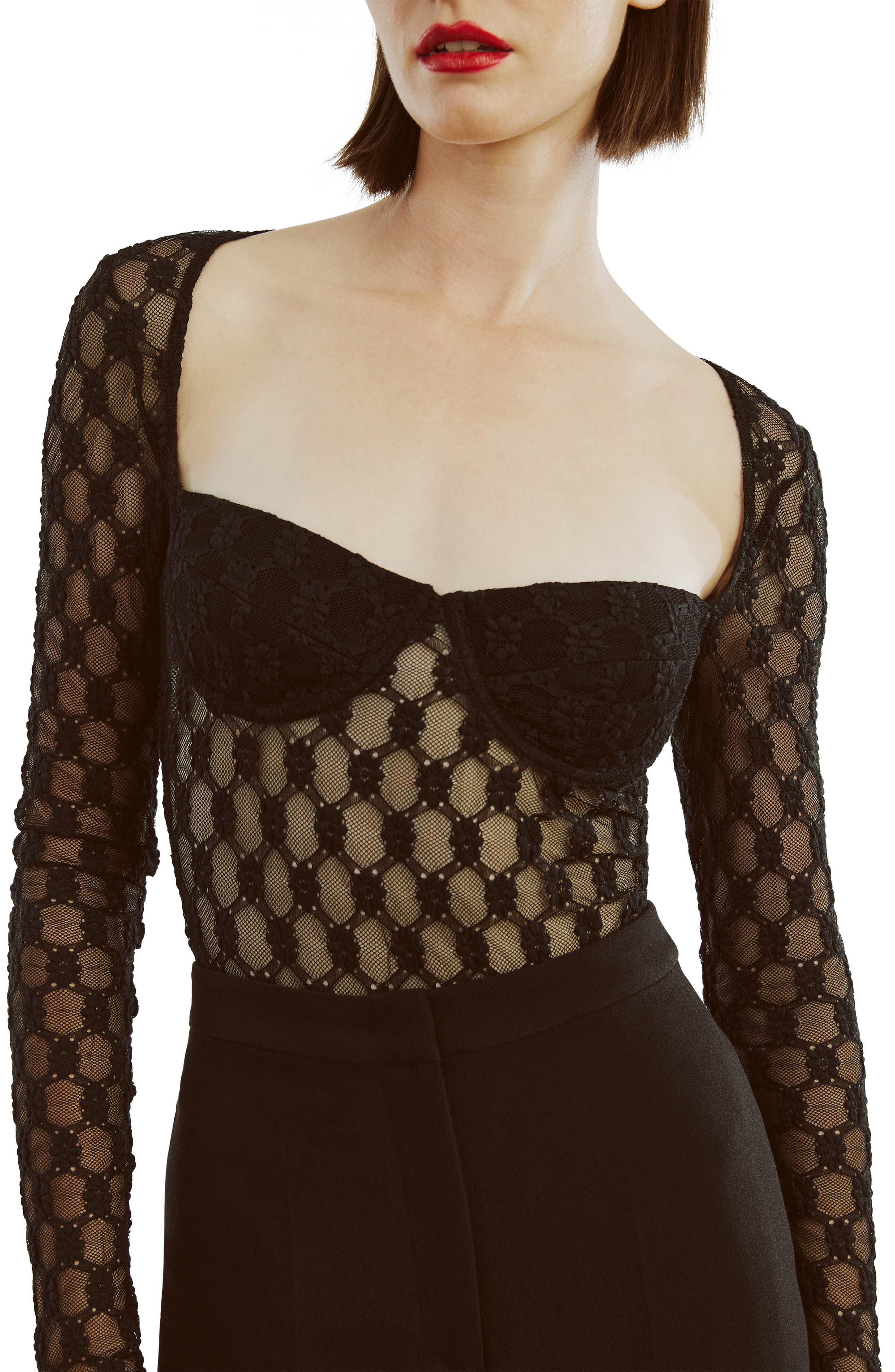 Adoni Long Sleeve Mesh Bodysuit - image 2