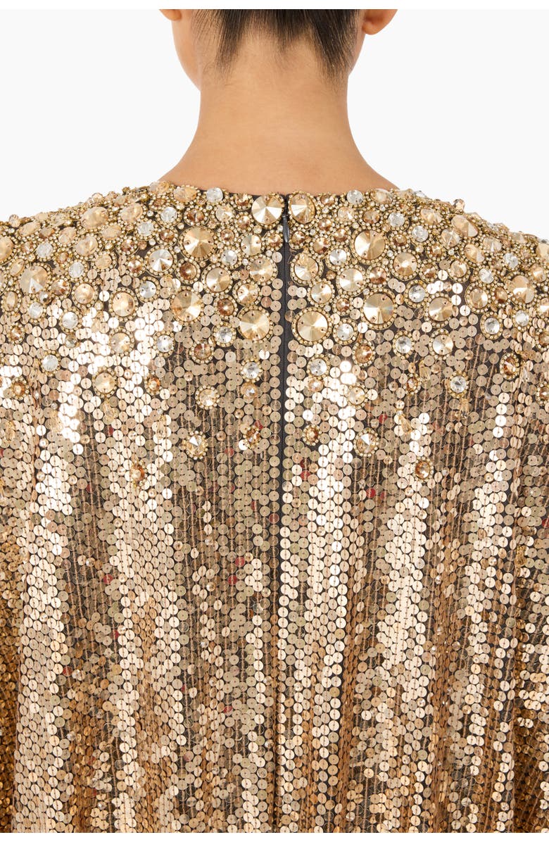 Jenny Packham Fontaine Sequin-Embellished Maxi Dress, Alternate, color, Bronze