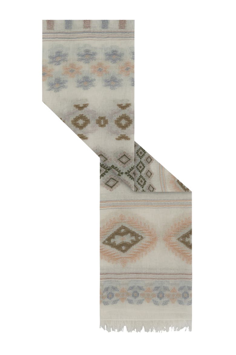 Delia Printed Scarf, Alternate, color, Khaki Green