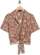 Sanctuary Baja Tie Front Short Sleeve Shirt