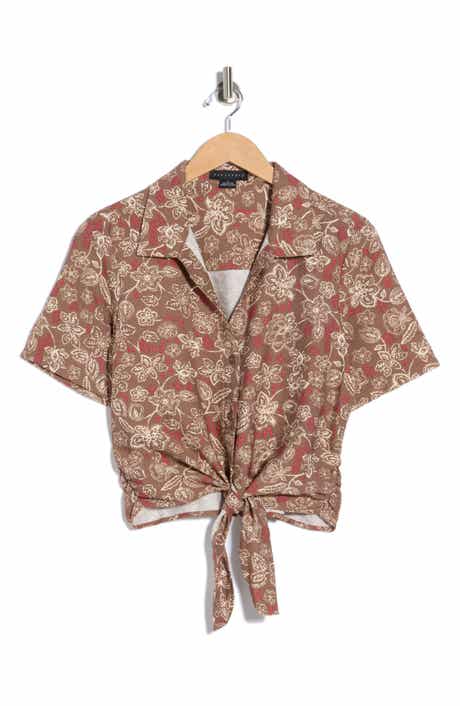 Sanctuary Baja Tie Front Short Sleeve Shirt