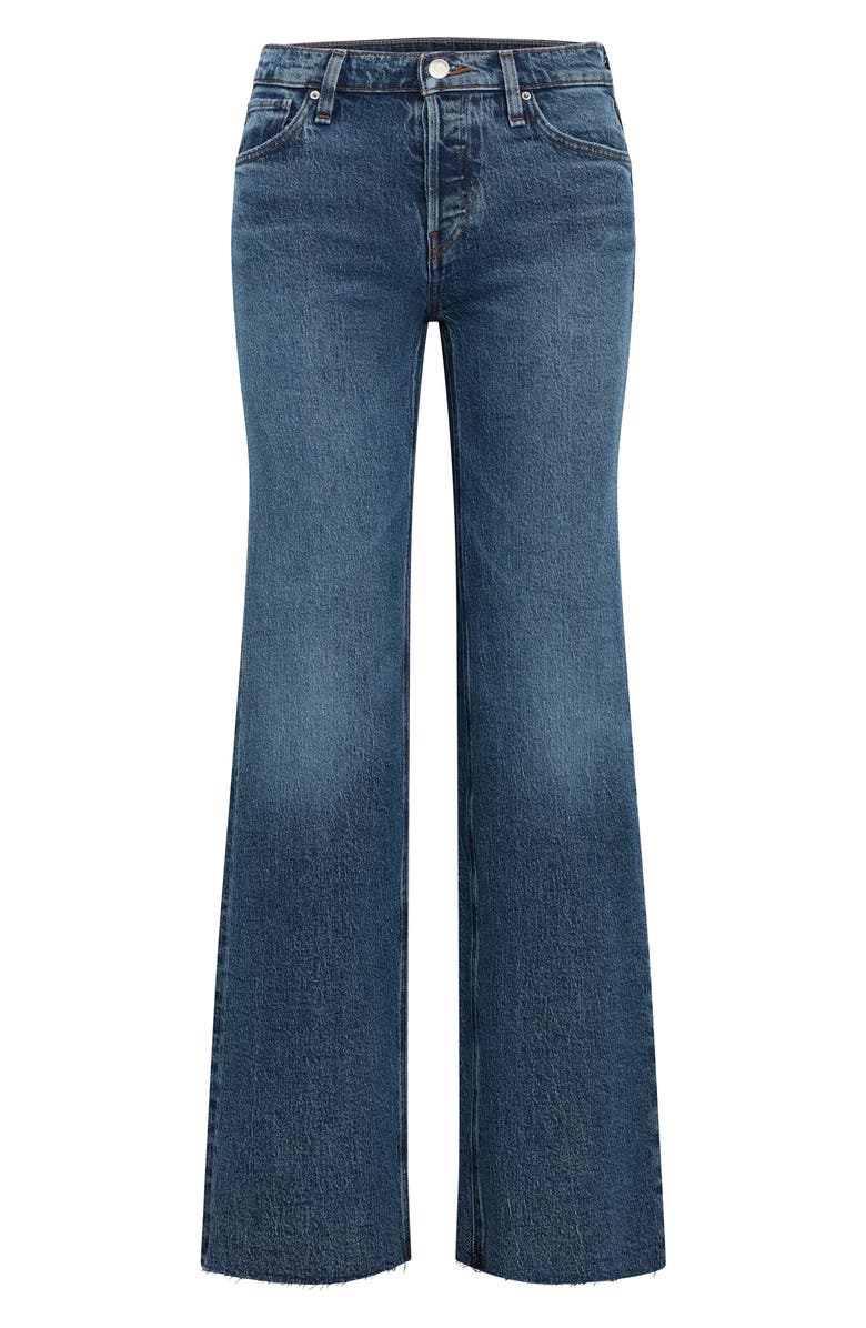 Hudson Jeans Rosie High Waist Raw Hem Wide Leg Jeans, Alternate, color, 