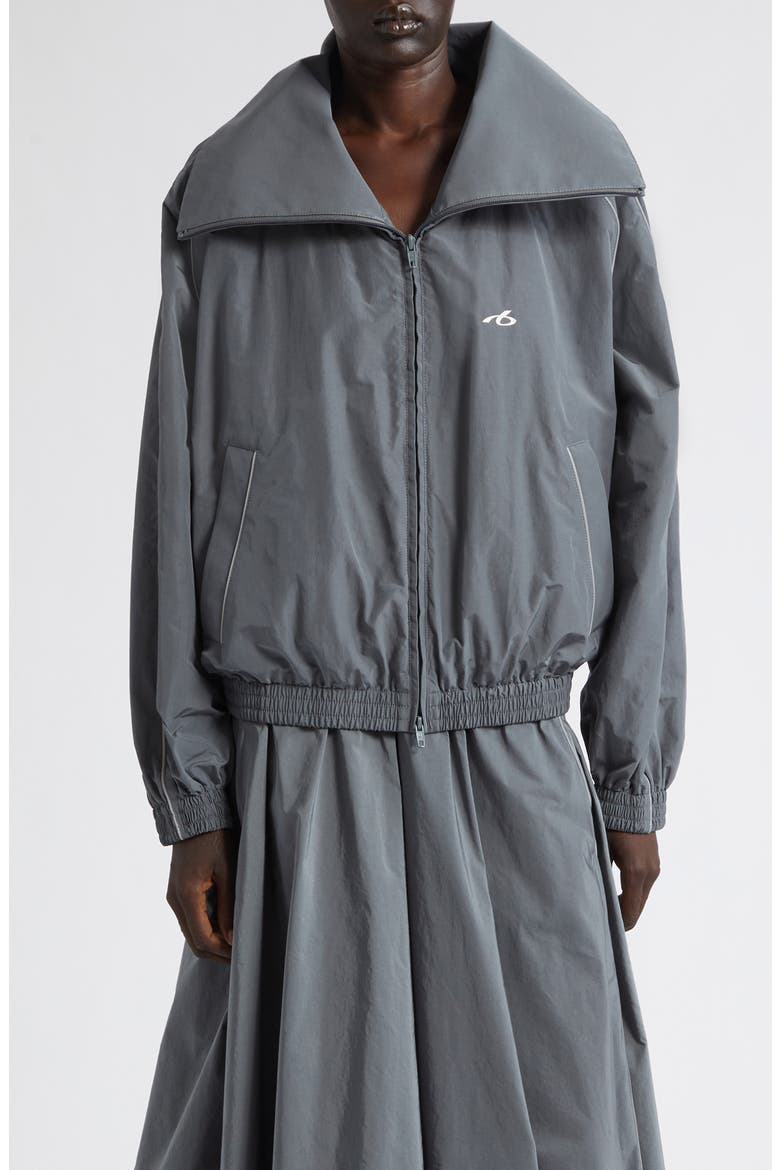 Techno Cotton & Nylon Jacket, Main, color, LEAD