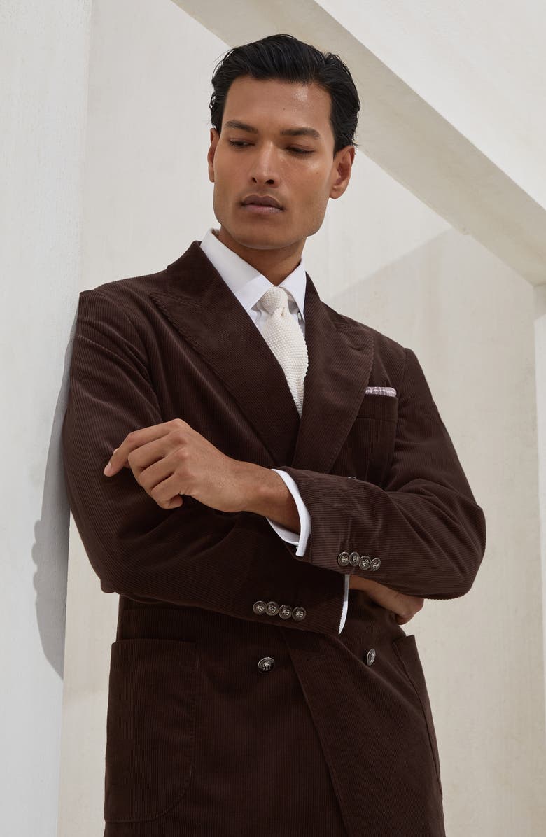 Brunello Cucinelli Corduroy blazer, Alternate, color, Brown