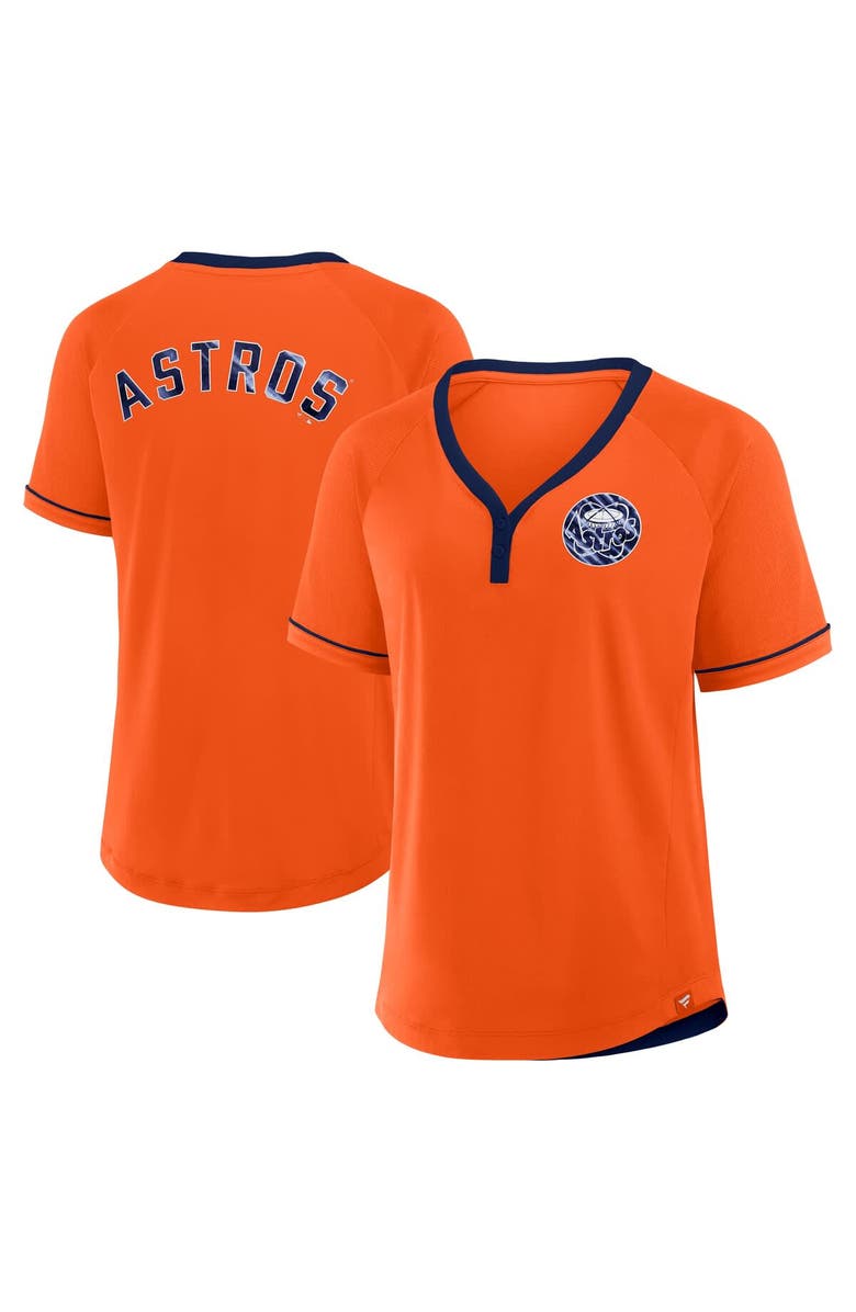 FANATICS Women's Fanatics Orange Houston Astros Cooperstown Collection League Diva Raglan V-Neck T-Shirt, Alternate, color, Orange