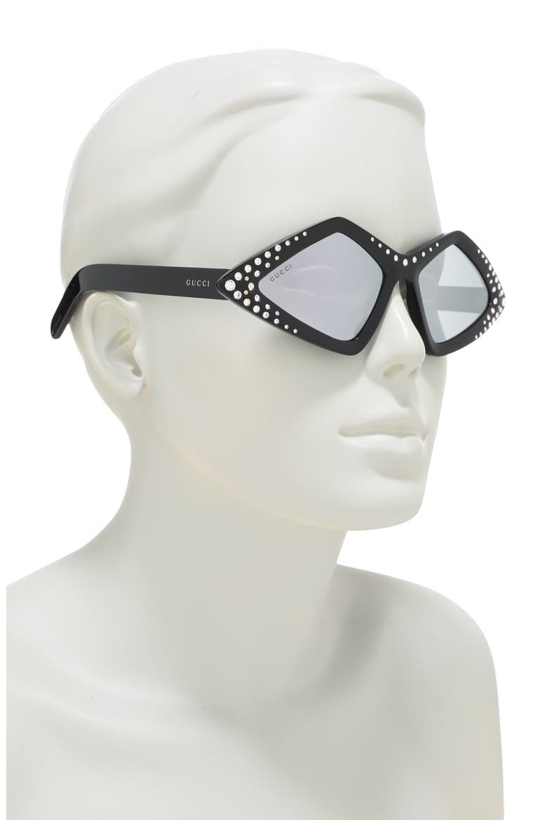 59mm Novelty Sunglasses, Alternate, color, BLACK BLACK SILVER
