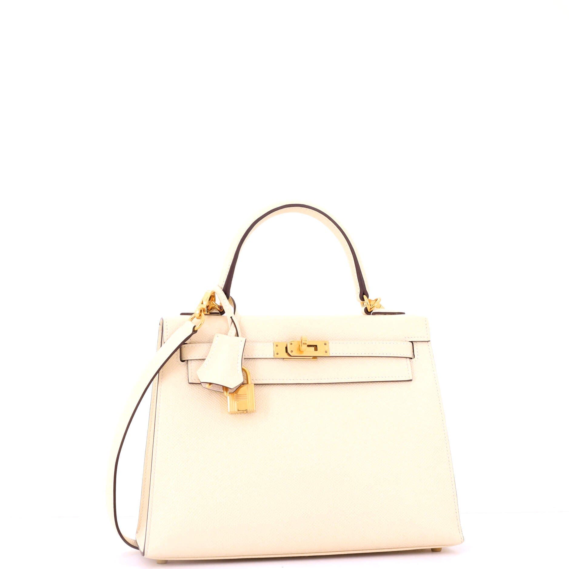 Pre-Owned Hermes Kelly Handbag Light Epsom with Gold Hardware 25, Alternate, color, Nata