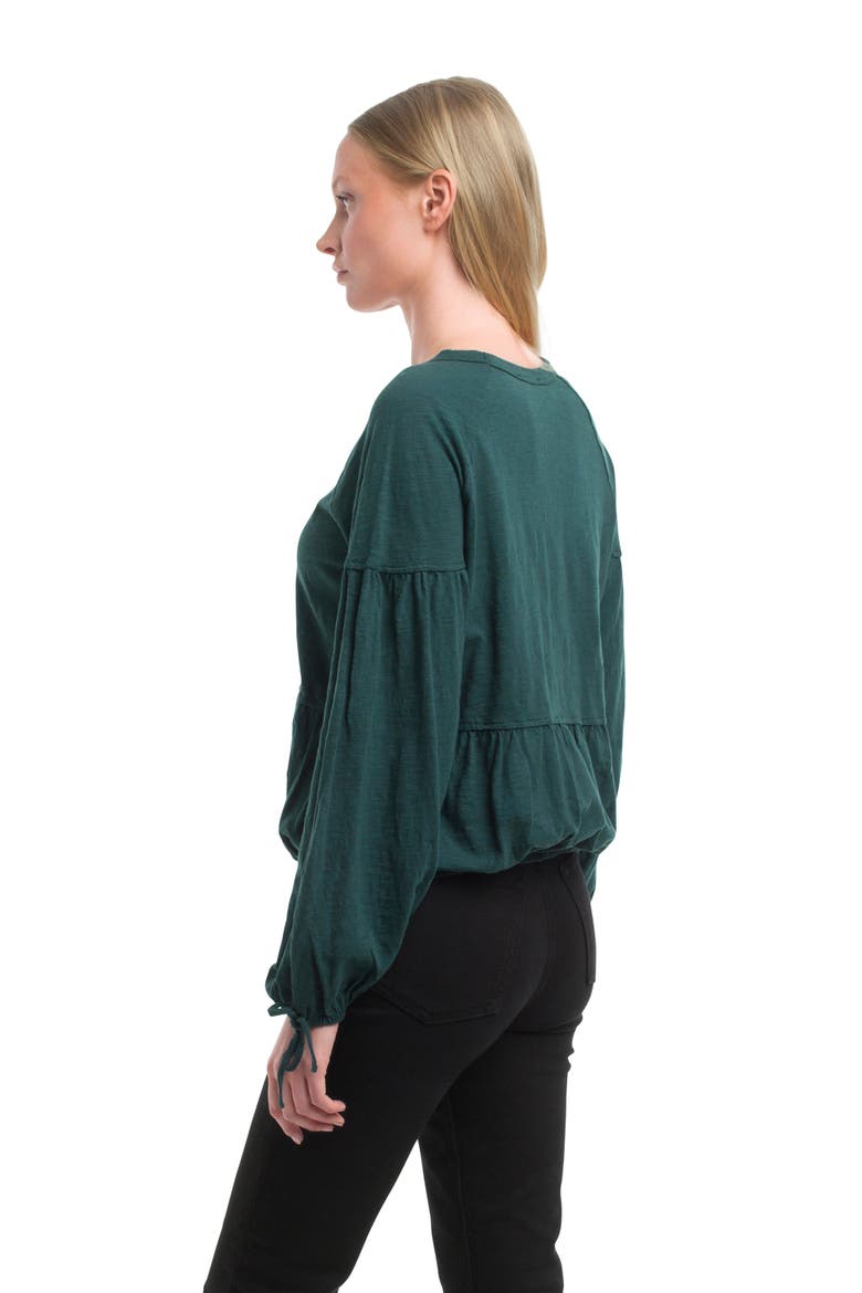 Shirred Elastic Hem Tee, Alternate, color, Dark Sea