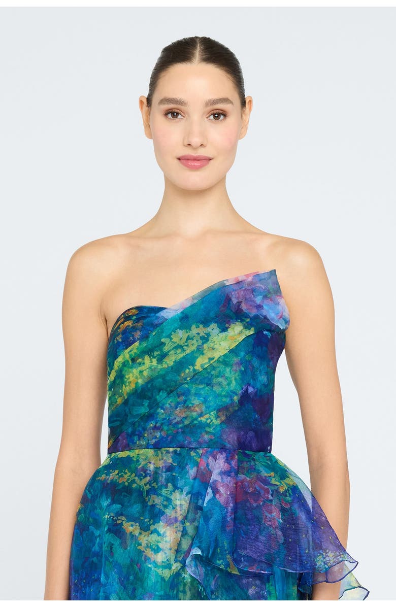 Theia Taya Strapless Organza Gown, Alternate, color, Enchated Botanica