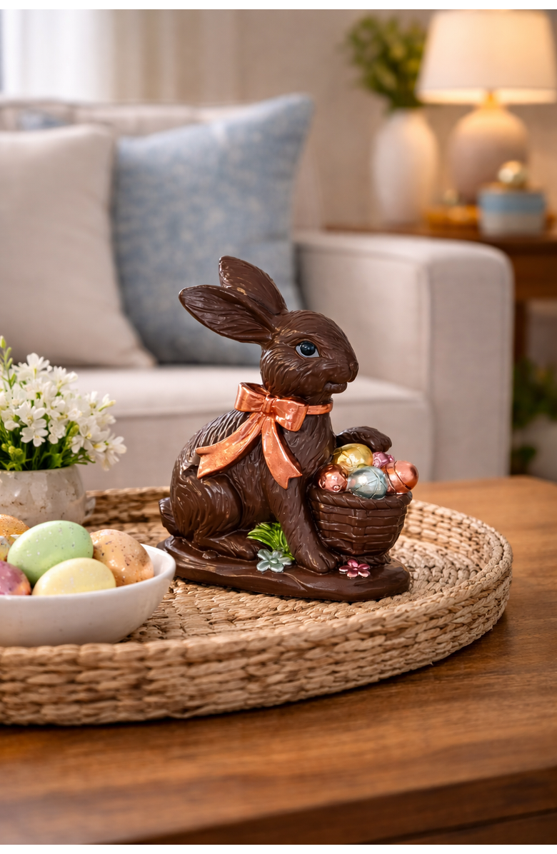 Gallerie II Dark Chocolate Polyresin Easter Rabbit Small Figurine 4.88", Alternate, color, Brown