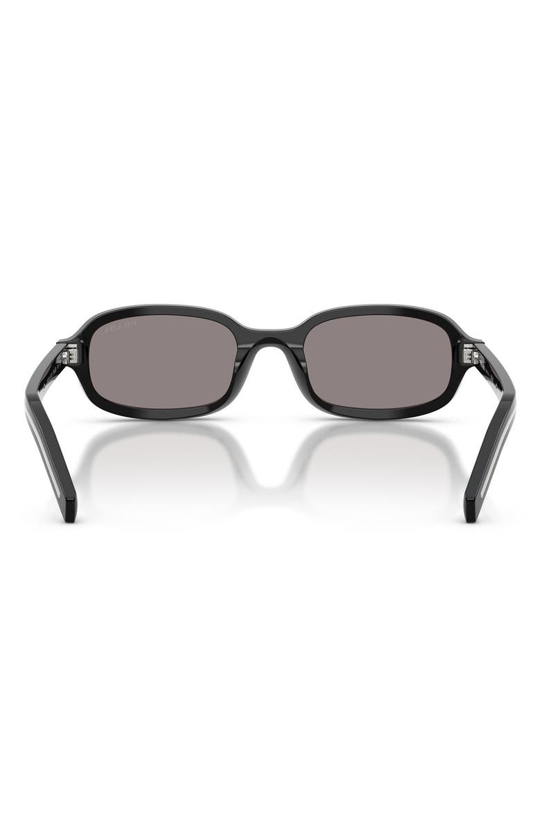 Prada 50mm Oval Sunglasses, Alternate, color, Black / Grey
