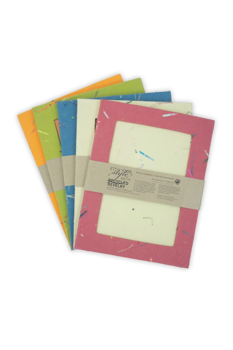 Photo Frames Handmade Upcycled Tree-Free Paper - Set of 5, Main, color, Multi Color