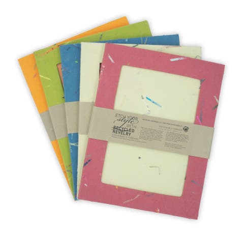 Photo Frames Handmade Upcycled Tree-Free Paper - Set of 5