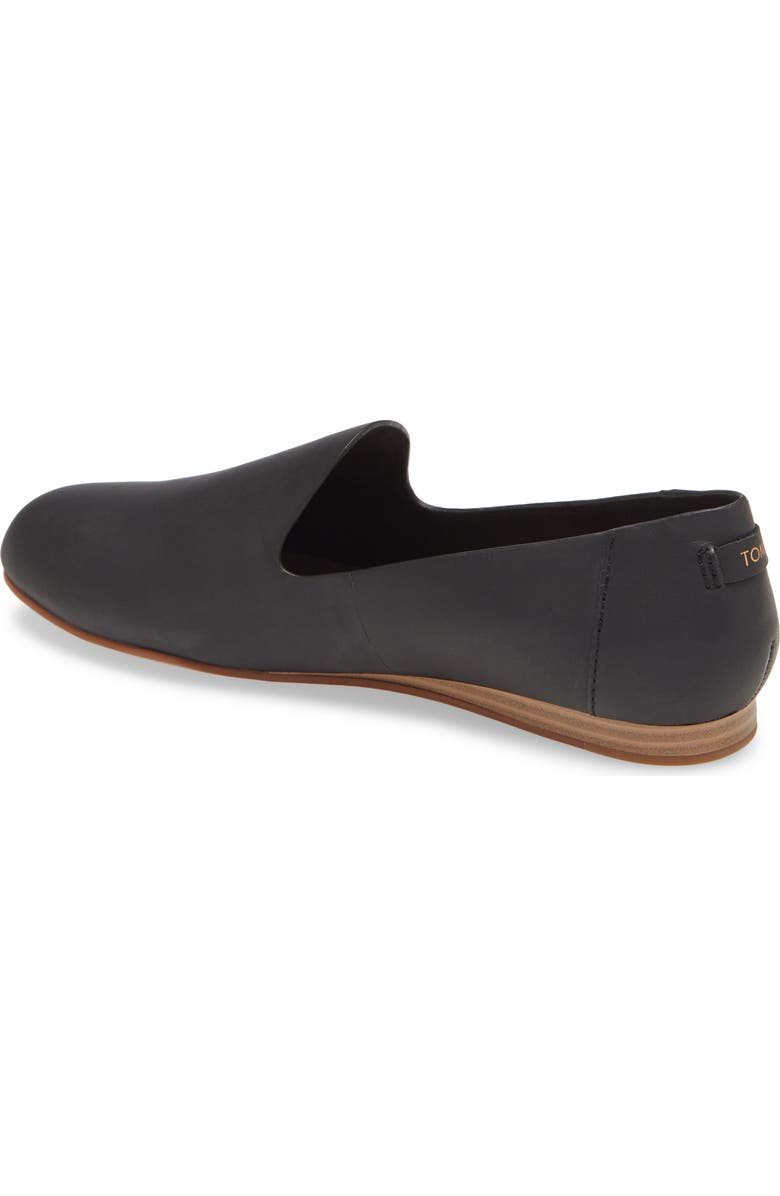 TOMS Darcy Flat Loafer, Alternate, color, Black Veg Tan Leather