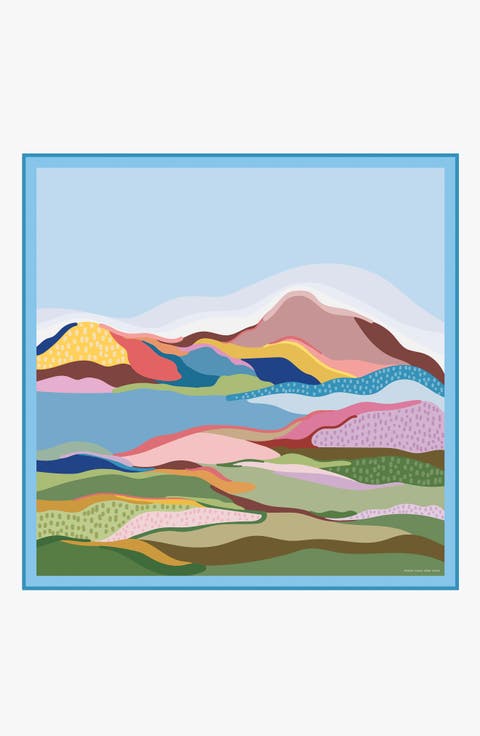 Double Sided Wool Silk Scarf Of Ocean Breeze