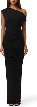 Naked Wardrobe Ruched Off the Shoulder Maxi Dress