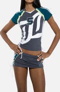 JADED LONDON Lace-Up Football Baby Tee