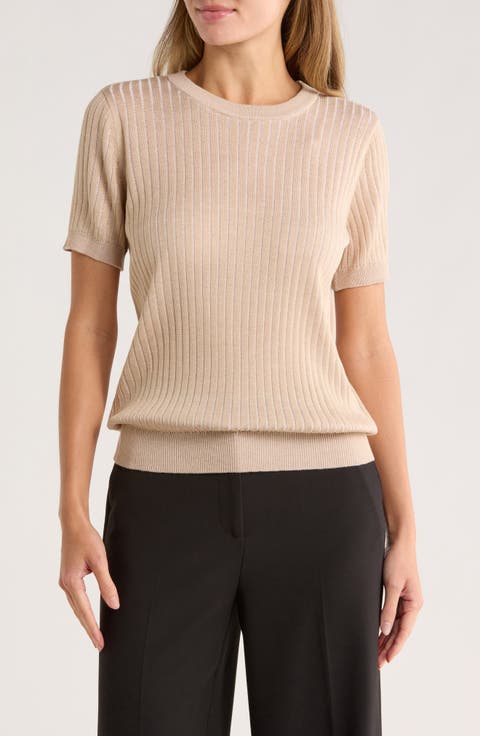 Rib Short Sleeve Sweater