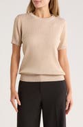 Calvin Klein Rib Short Sleeve Sweater