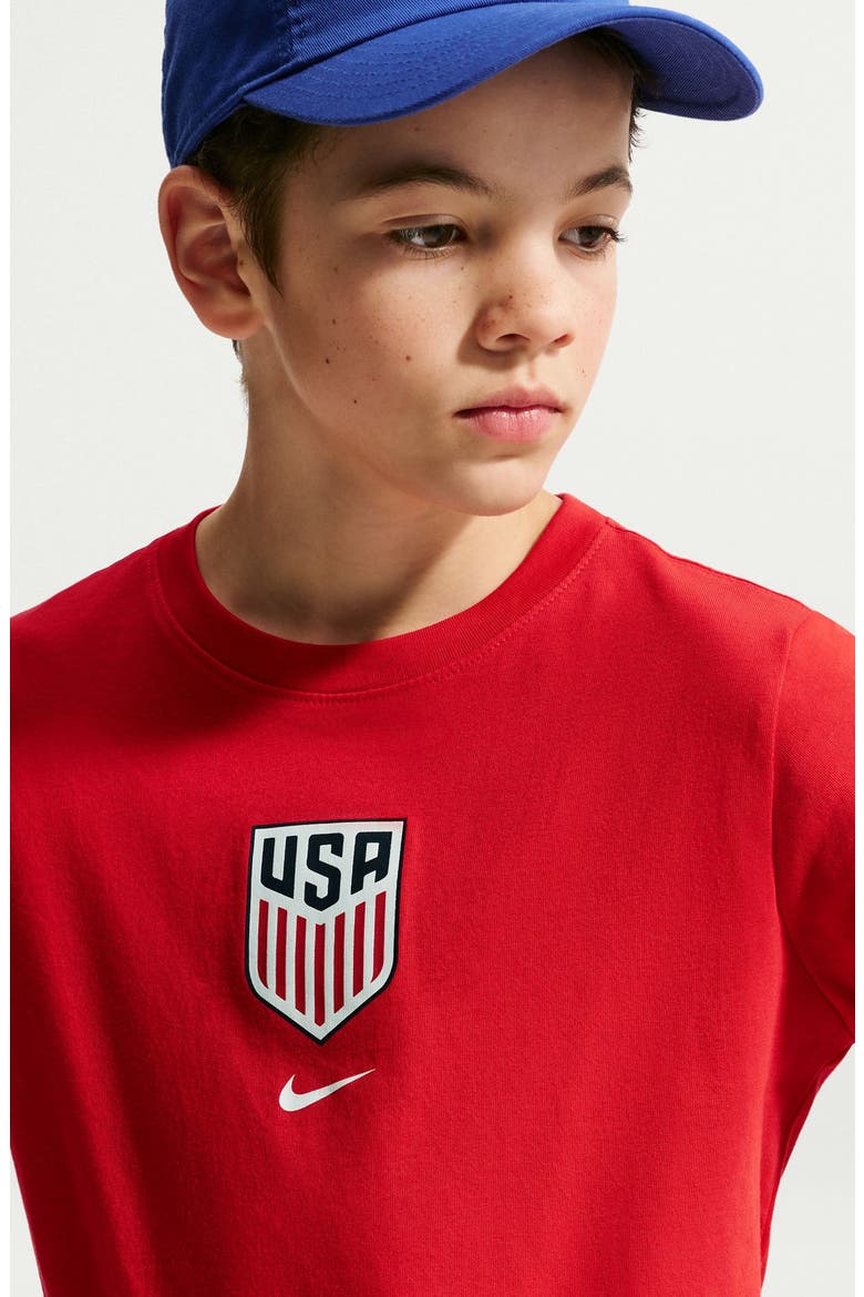 Kids' USMNT Crest Cotton Graphic T-Shirt, Alternate, color, UNIVERSITY RED