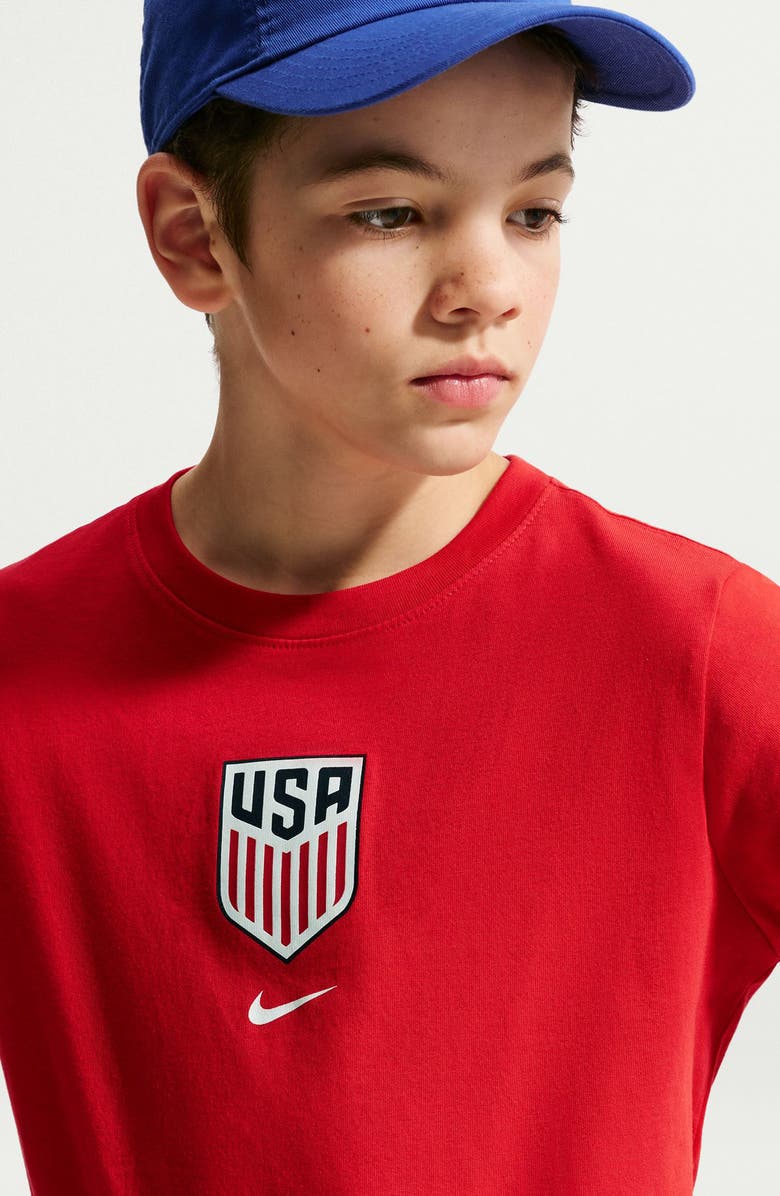 Nike Kids' USMNT Crest Cotton Graphic T-Shirt, Alternate, color, University Red