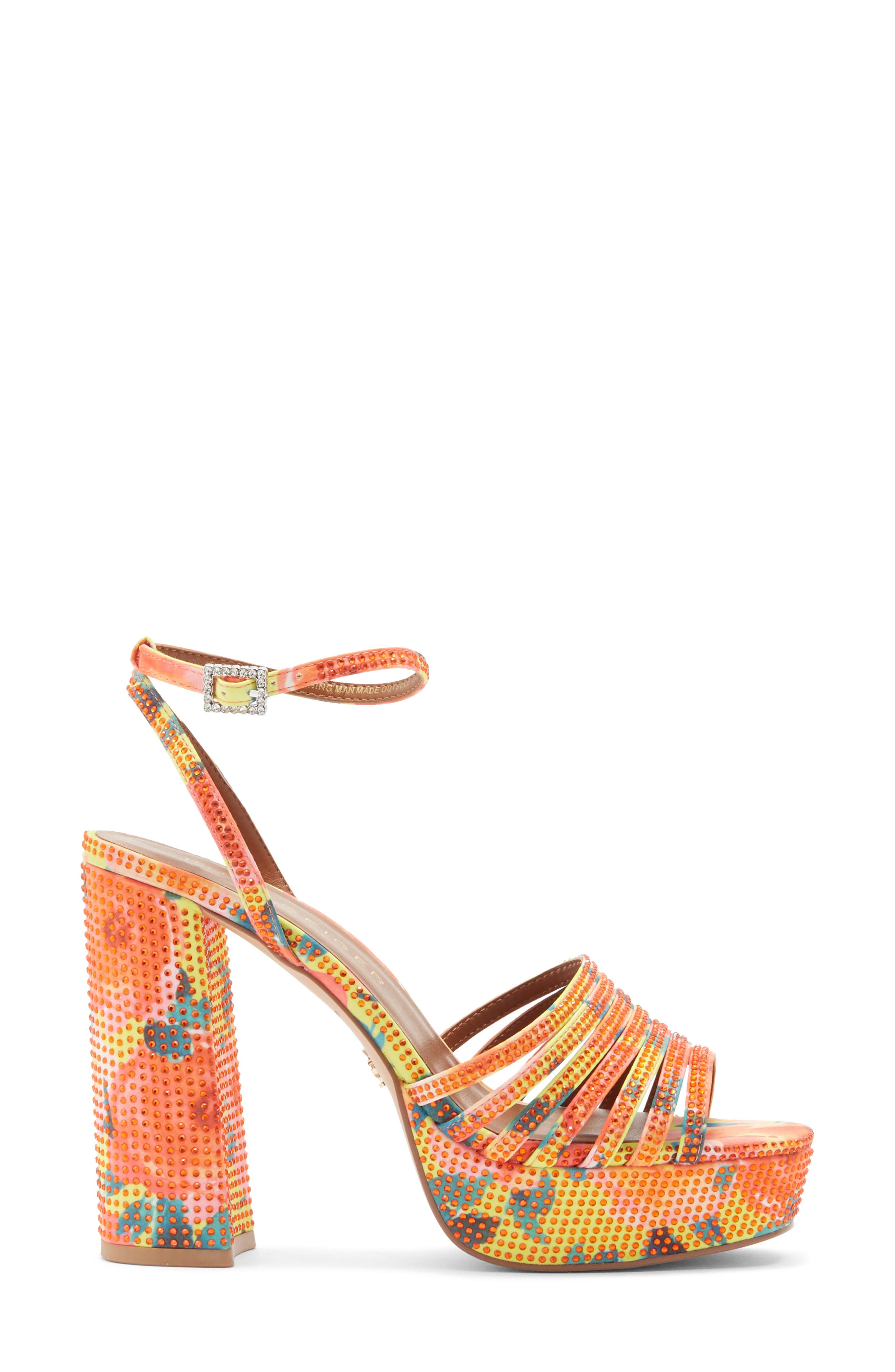 Kurt Geiger London Pierra Ankle Strap Platform Sandal, Alternate, color, Orange