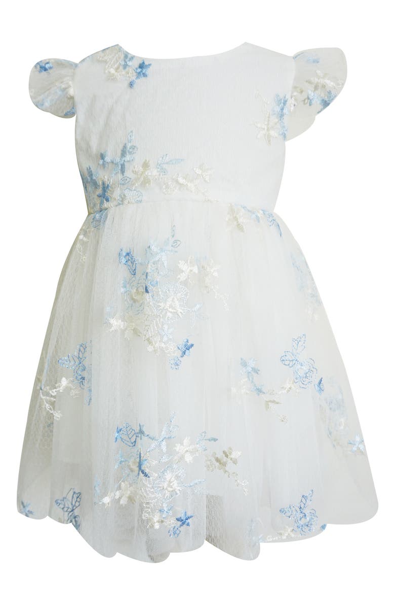 Popatu Kids' Floral Embroidered Flutter Sleeve Party Dress, Main, color, 