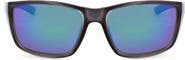 Hurley 52mm Beveled Polarized Rectangular Wrap Sunglasses