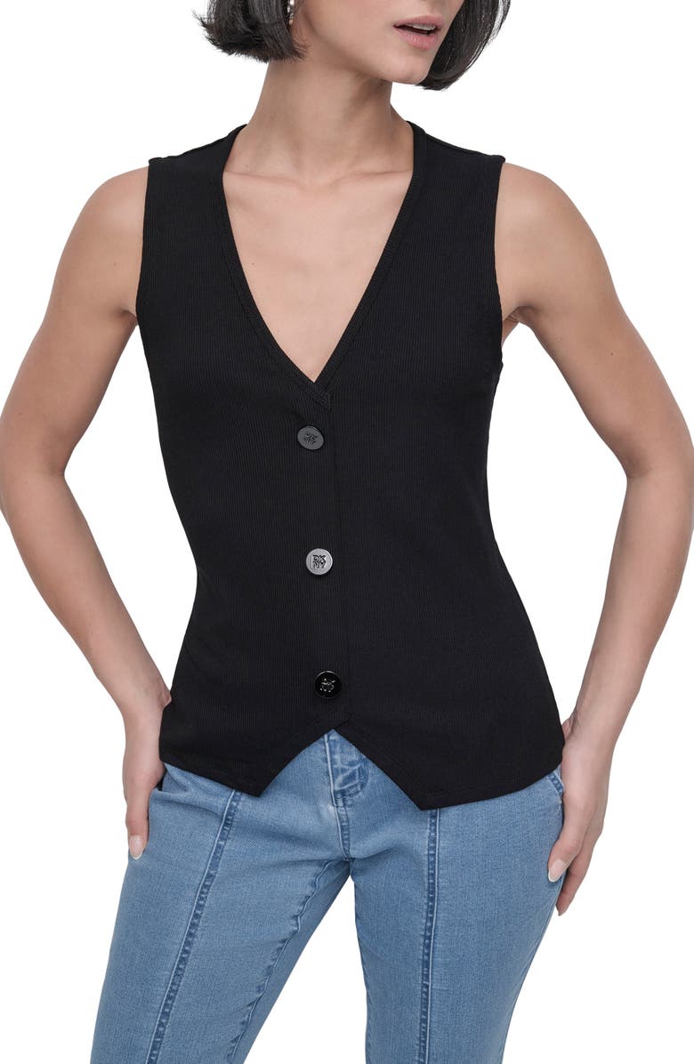DKNY Rib Vest, Main, color, 