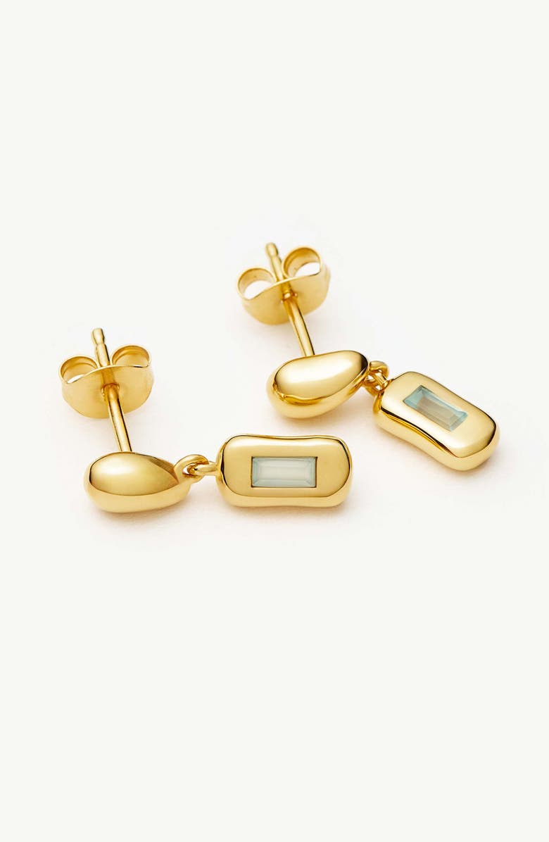 Missoma Molten Stone Baguette Drop Earrings, Alternate, color, Gold
